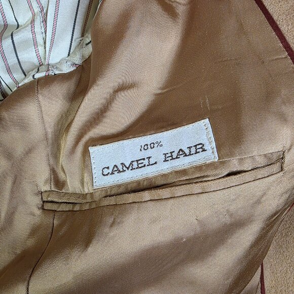 Bill Blass 100% Camel Hair Blazer Men’s 38R Tan Sport Coat Made in USA Vintage - Picture 4 of 9